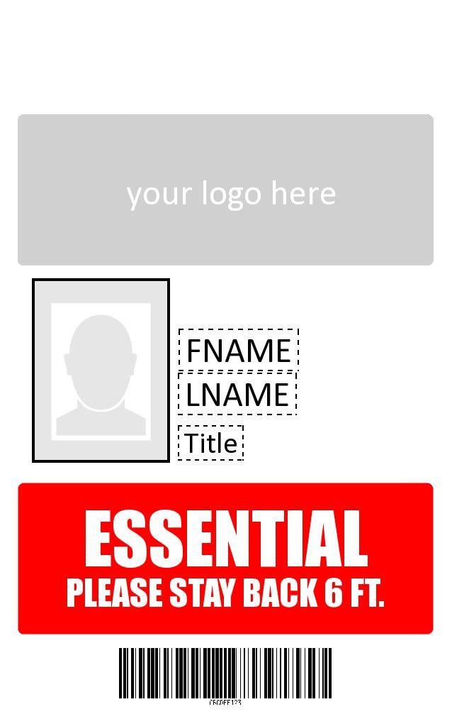 Essential employee ID badge